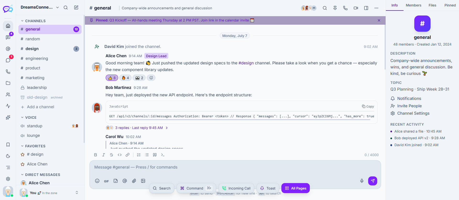 Chat Dashboard Preview