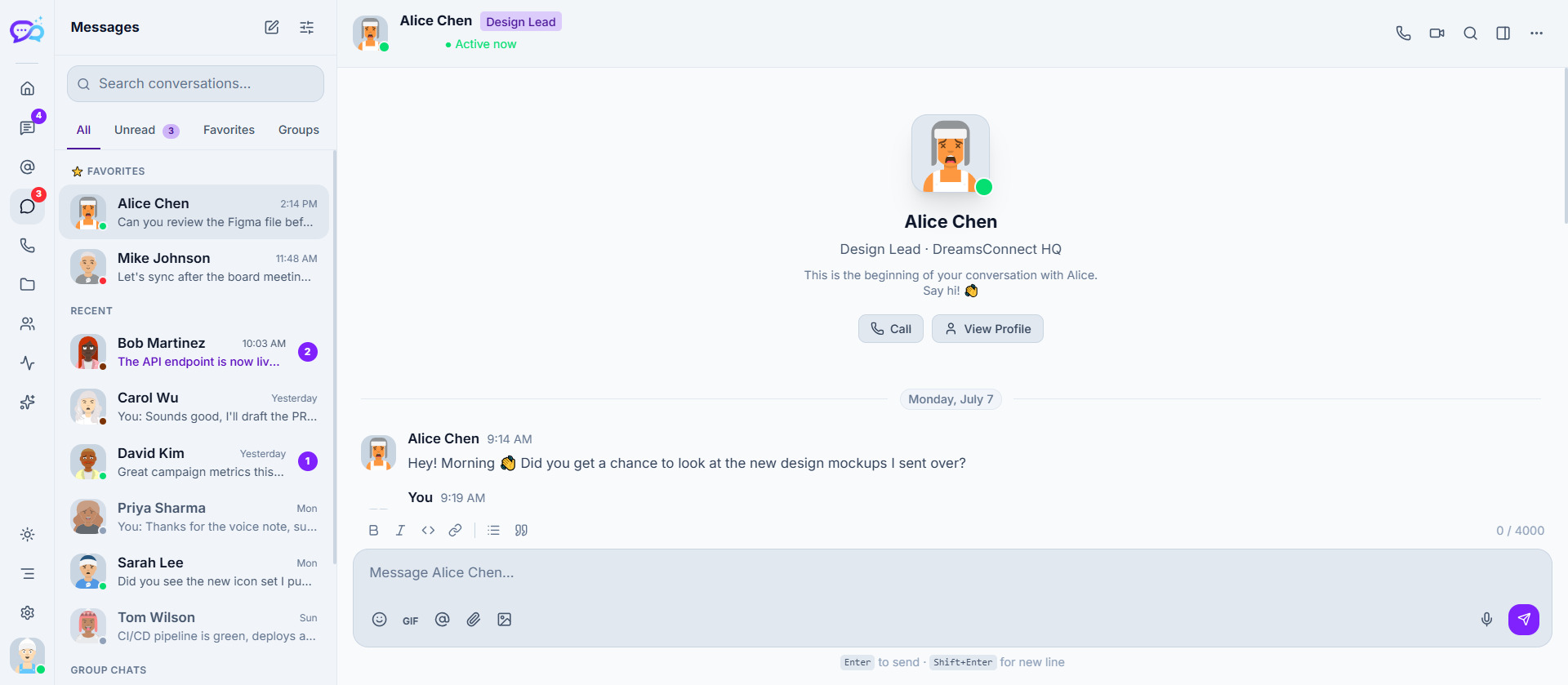 Direct Messages Preview