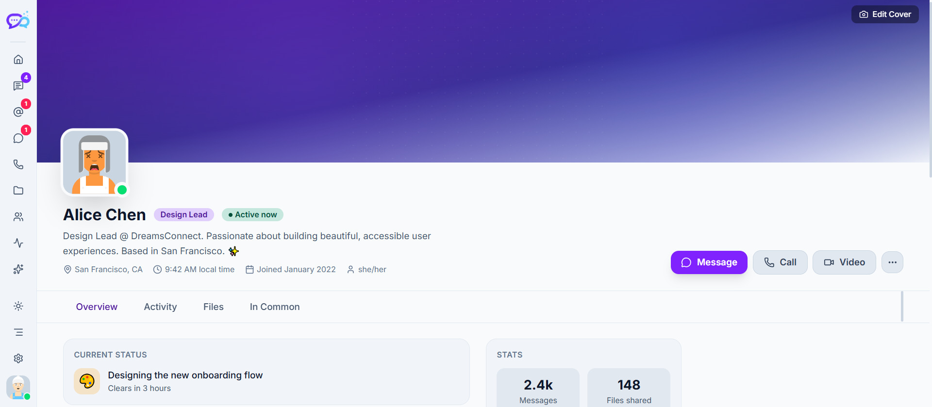 User Profile Preview