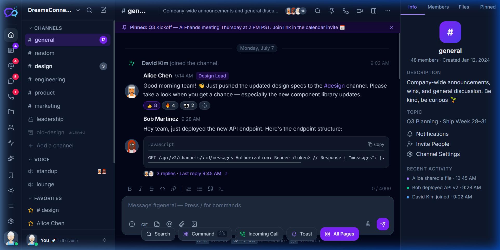 Dreams Connect SaaS Dashboard Preview